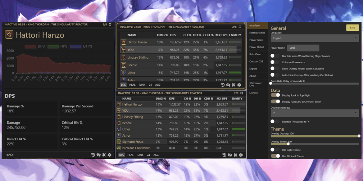 Overlay ACT FFXIV avec DPS en temps réel (Kagerou ou Cactbot)